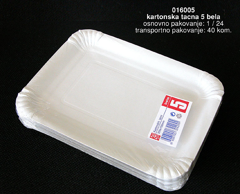 Bragio Plastics - Kartonska tacna 5 bela