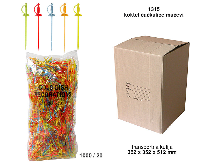 Bragio Plastics - Koktel čačkalice mačevi