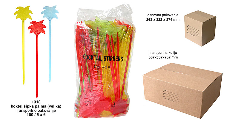 Bragio Plastics - Koktel šipka palma velika