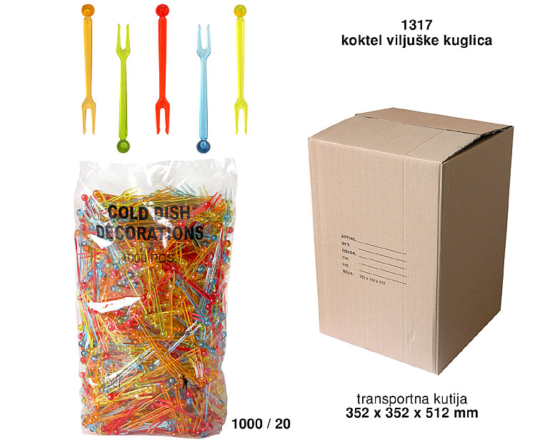 Bragio Plastics - Koktel viljuške kuglica